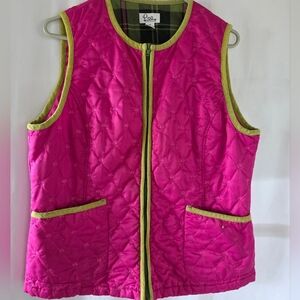 Lilly Pulitzer Vest,Zipper, Brand Colors,This One Is Pink With Green trim.sz10